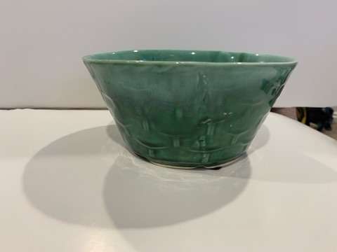 Vintage Ceramic Judy Of Calif. Green Planter/pot