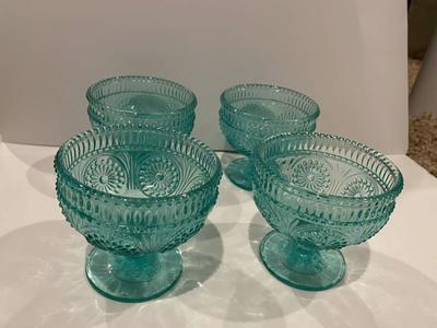 Pioneer Woman Turquoise Goblets New