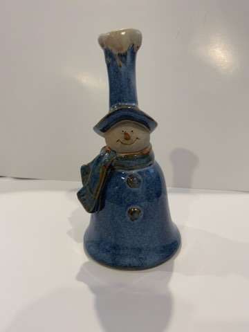 Pottery Ringing Snowman Bell