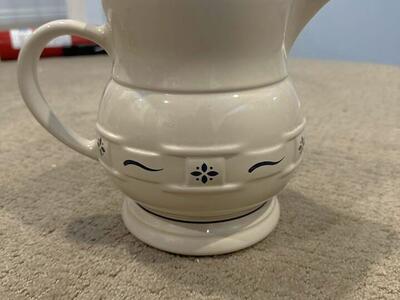 Longaberger Cream And Blue Pitcher