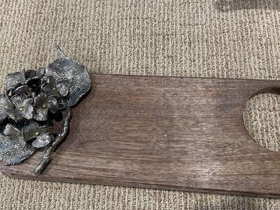 Wood And Metal Small Cheese Board