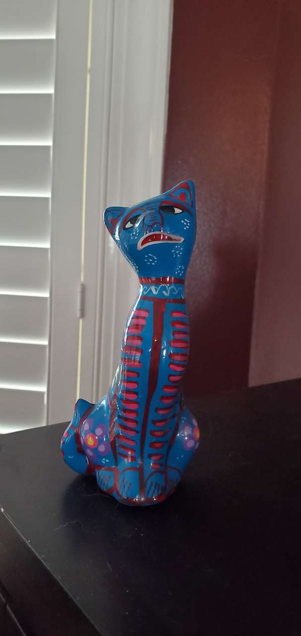 Mexican Folk Art hand painted Cat