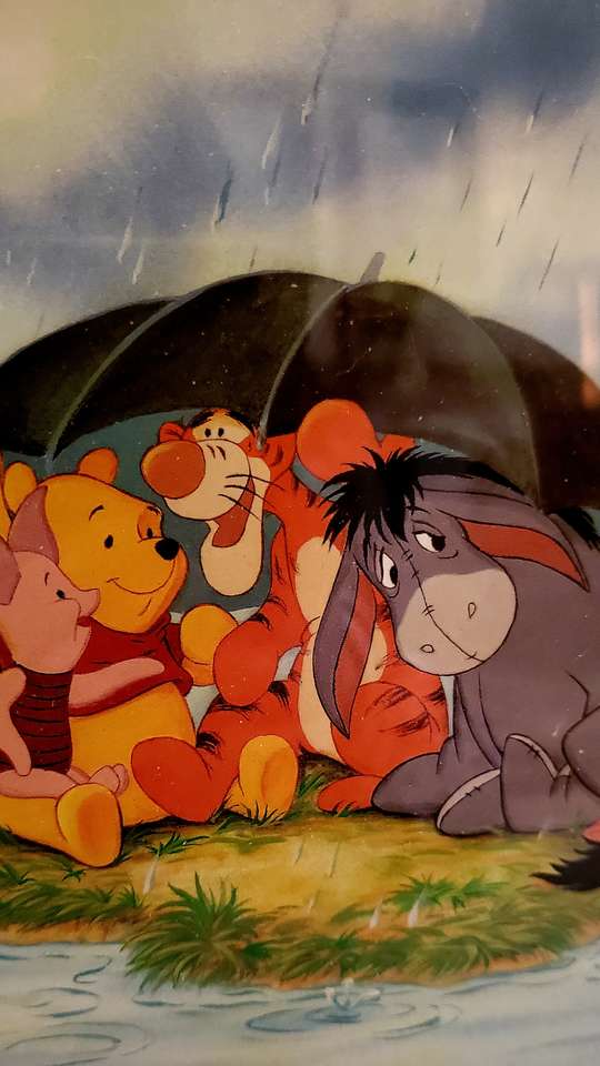 Winnie the Pooh and Friends 'Rainy Day' framed and matted art print