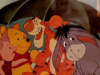 Winnie the Pooh and Friends 'Rainy Day' framed and matted art print