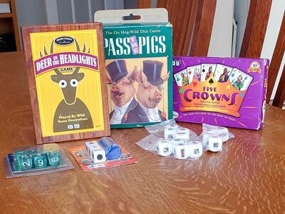 Assorted Parler Dice and Card Games. Various Prices