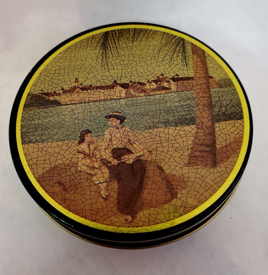 Rare Vintage Walt Disney World Grand Floridian Beach Hotel Resort Notions and Thimble Sewing Kit Tin.
