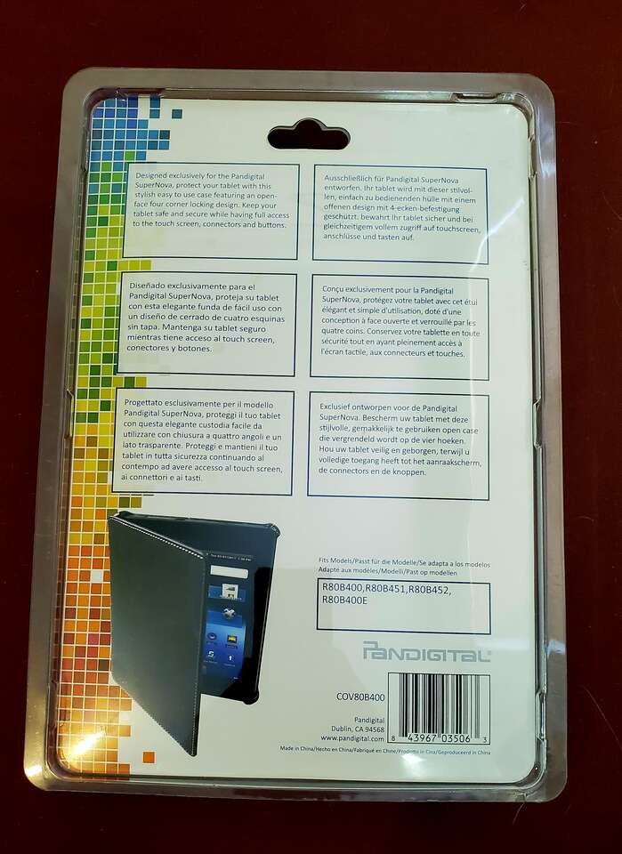 Pandigital Custom Protective Case for Tablet - Faux Leather - Black for P/N: R80B400, R80B452