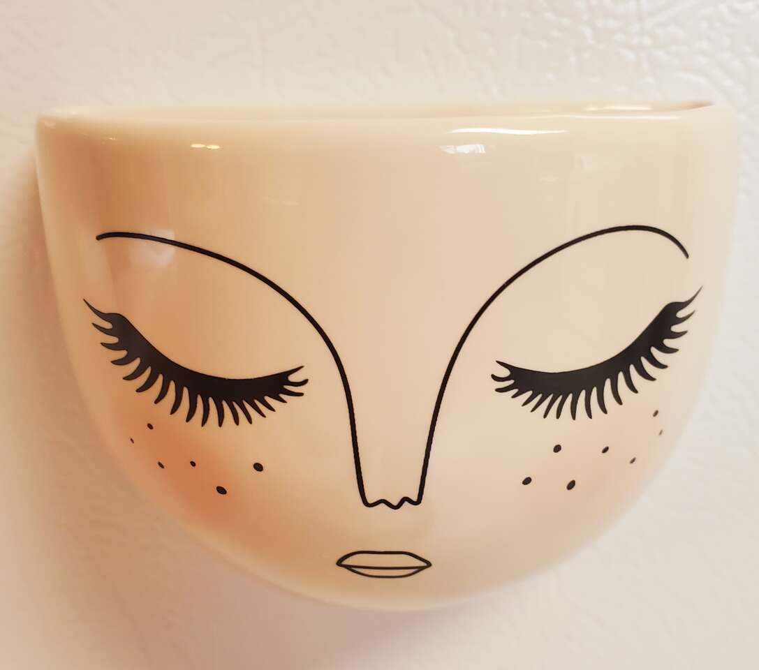 Opalhouse Ceramic Stoneware Wall Pocket Magnetic Freckled Face Wall Decor Holder