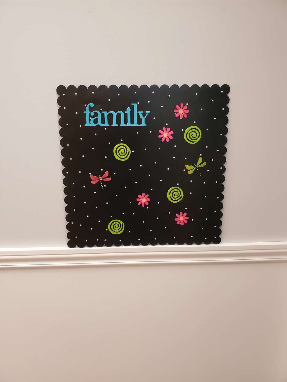 Magnetic Display Message Memo Board. 16"X16" White Dots on Black Background. Magnets Included