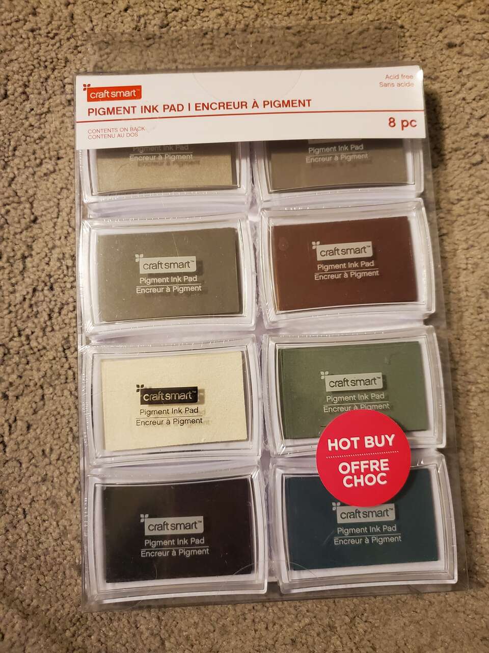 New Craftsman Brand 8 Color Pastel Pigment Ink Pads
