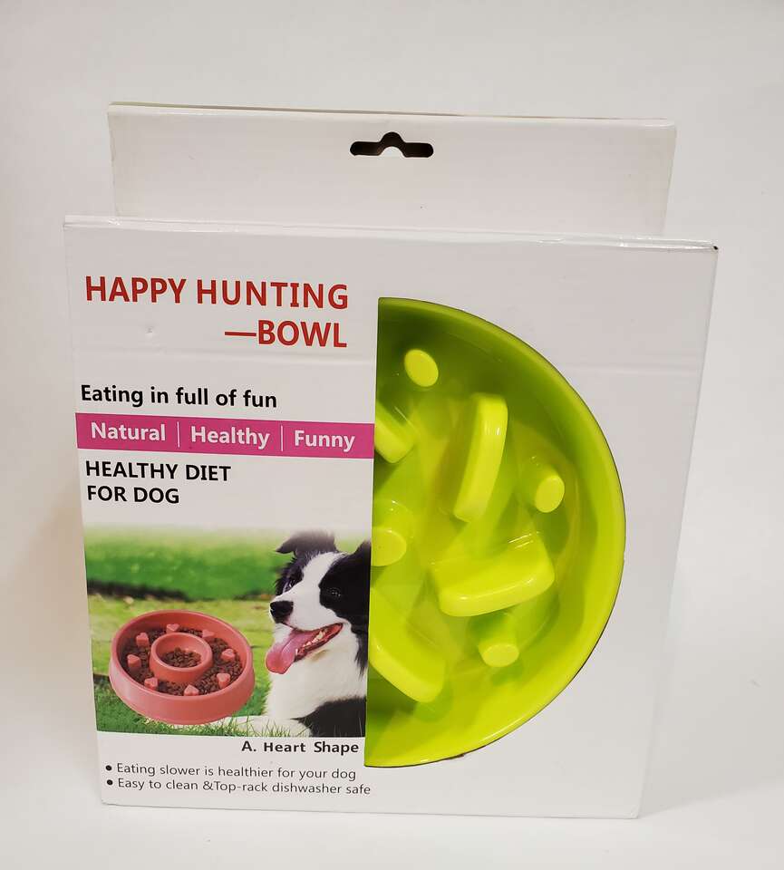 Happy Hunting Dog Coral Bowl/Slow Feeder. Anti Gulping Healthy Eating Interactive Bloat Stop. New In Box
