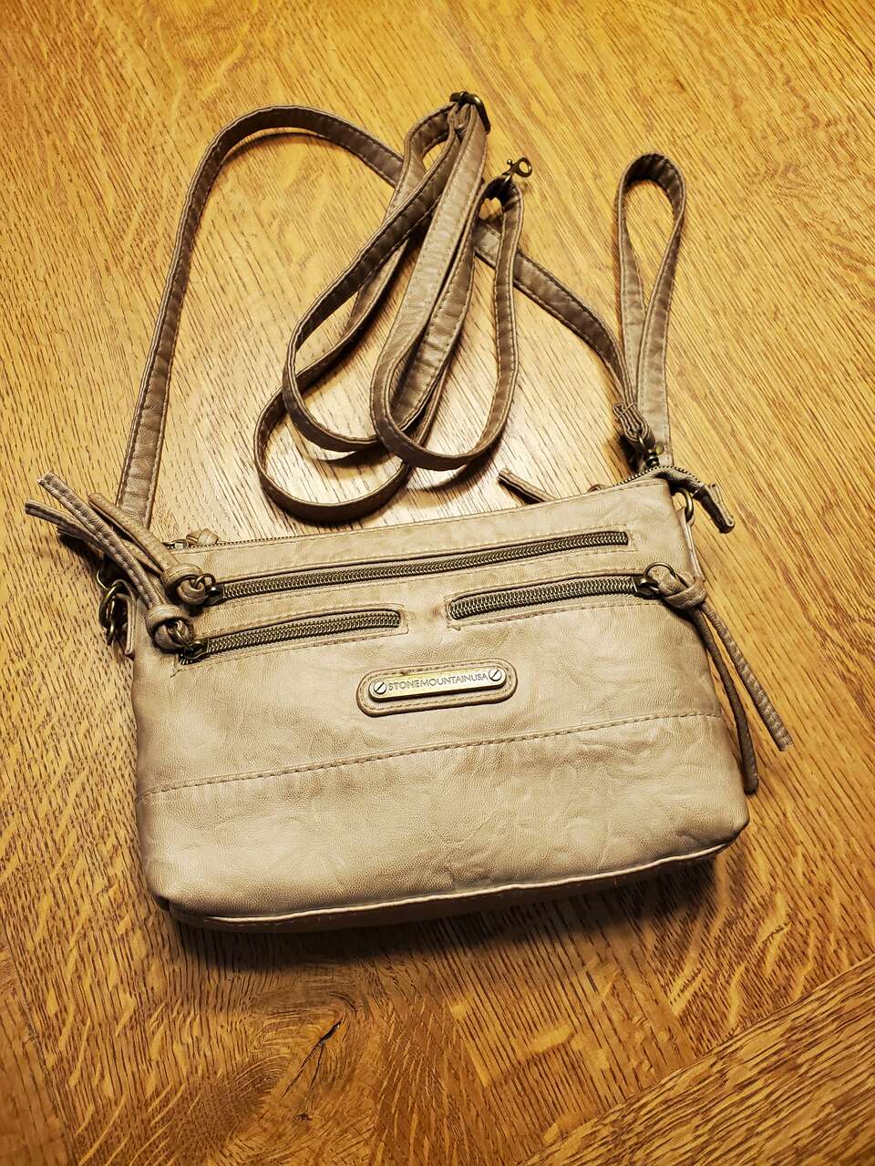 4 in 1 Stone Mountain Smokey East/West Clutch, Wristlet, Short Shoulder Bag, Crossbody Purse.