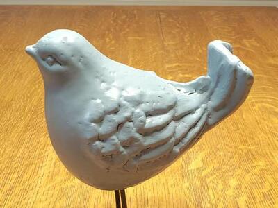 Blue Bird Figurine Statue Country French Rustic Boho Farmhouse Ornament Shelf Decor Decorative Piece