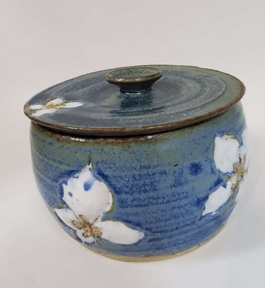 Hand Thrown Crafted Ceramic Art Pottery Multicolor Covered Bowl Dish Rustic Earthenware.