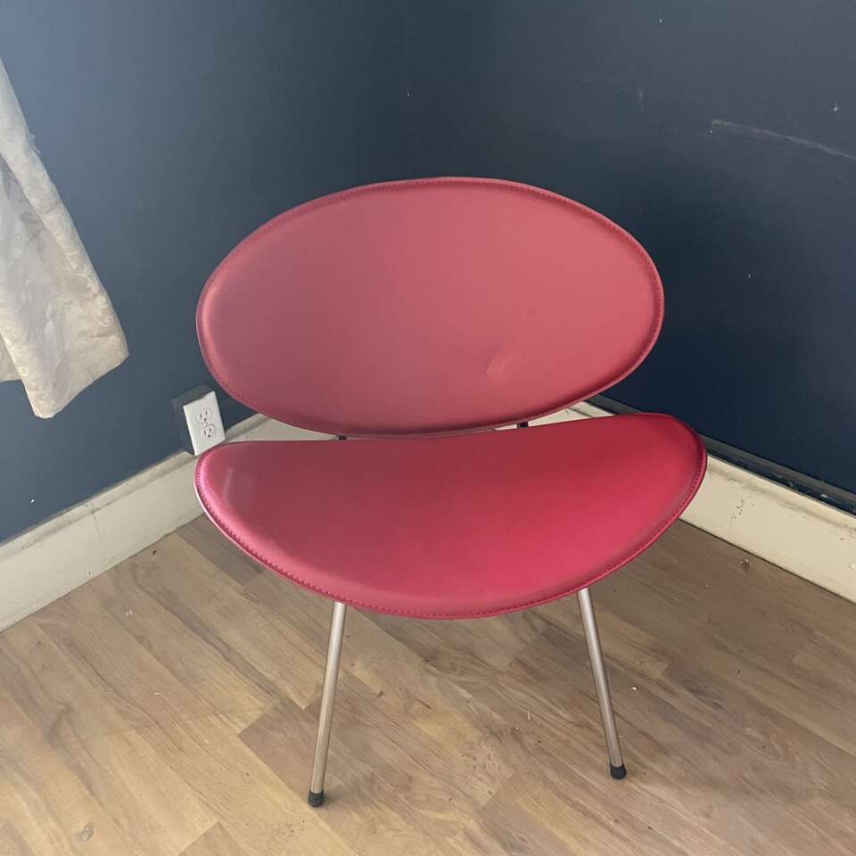 Vintage 90s Funky Retro Red Lounge Chair