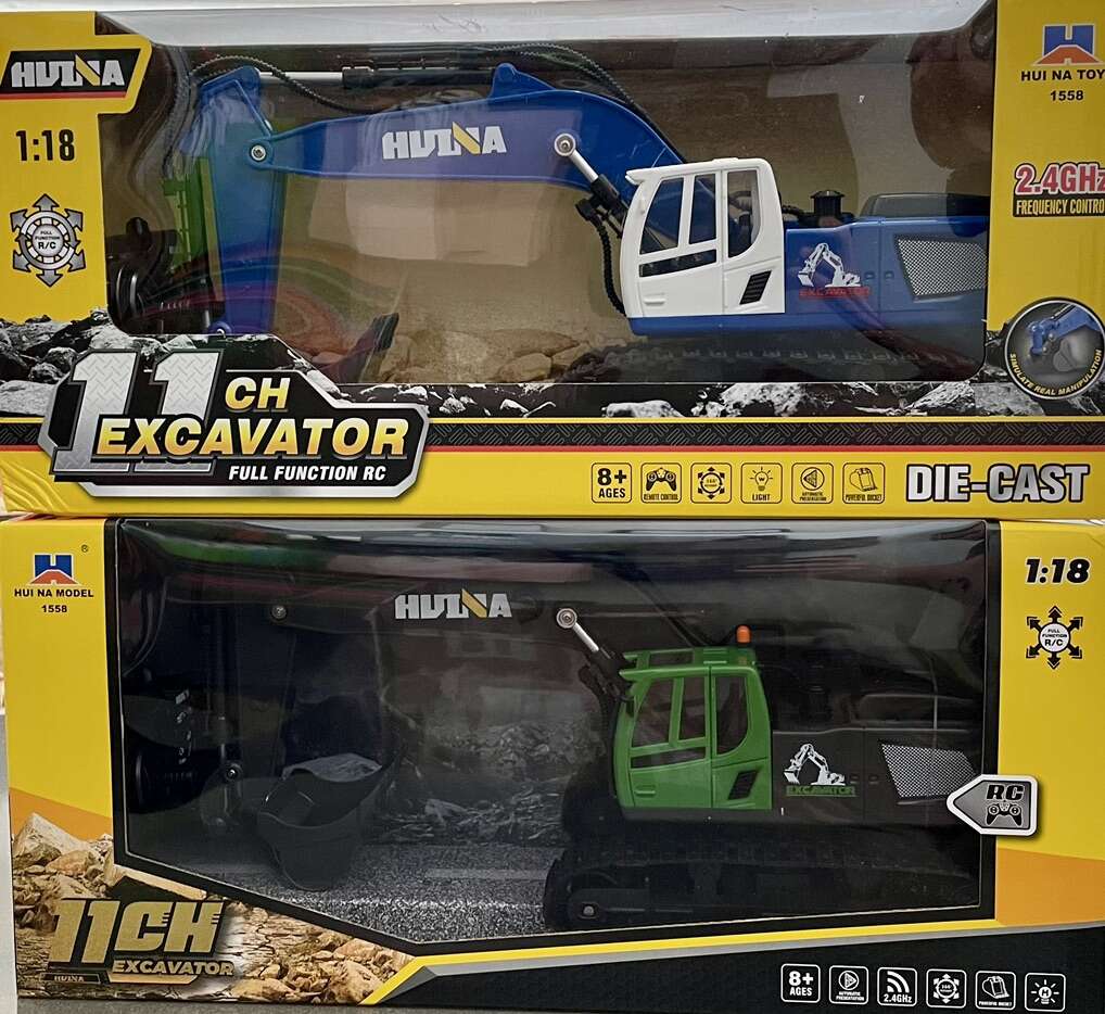 New Huina RC Excavator 1:18 Scale 11 Channel