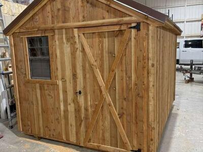 Rustic Cedar Stained Wood Shed