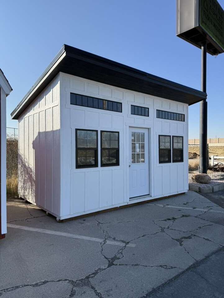 10x16 White Modern Leanto Topshed