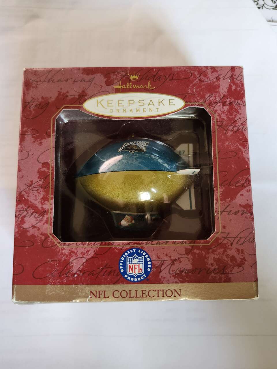 Hallmark Keepsake Tree Ornament 1997 Jacksonville Jaguars Blimp NFL Collection