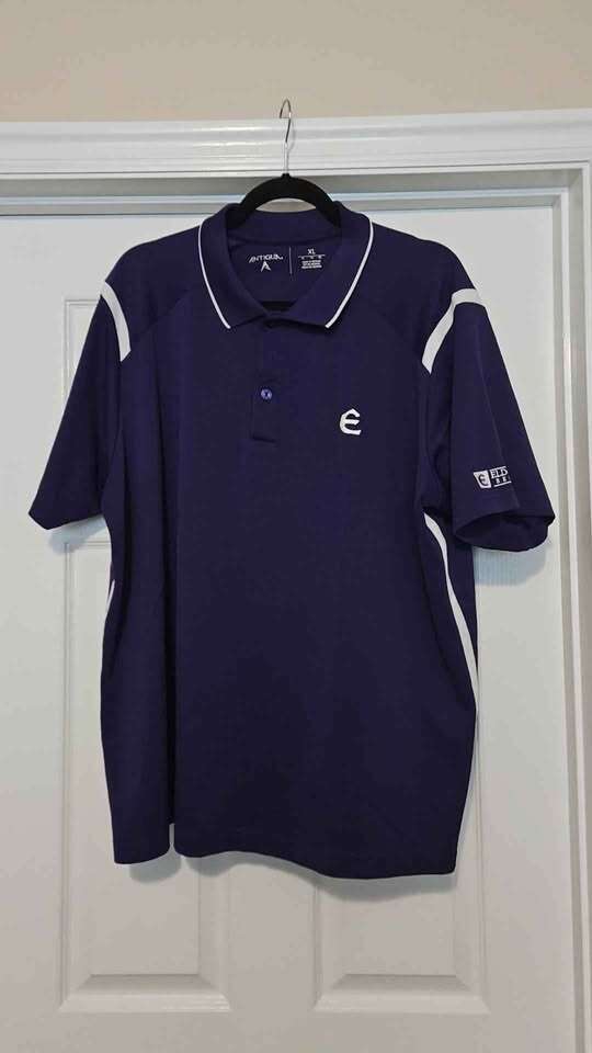 Antigua Men's Purple with white trim Polo shirt Large
