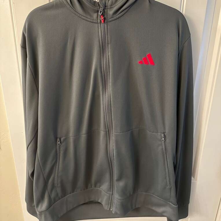 Adidas Zip Hooded Training Jacket Size Large