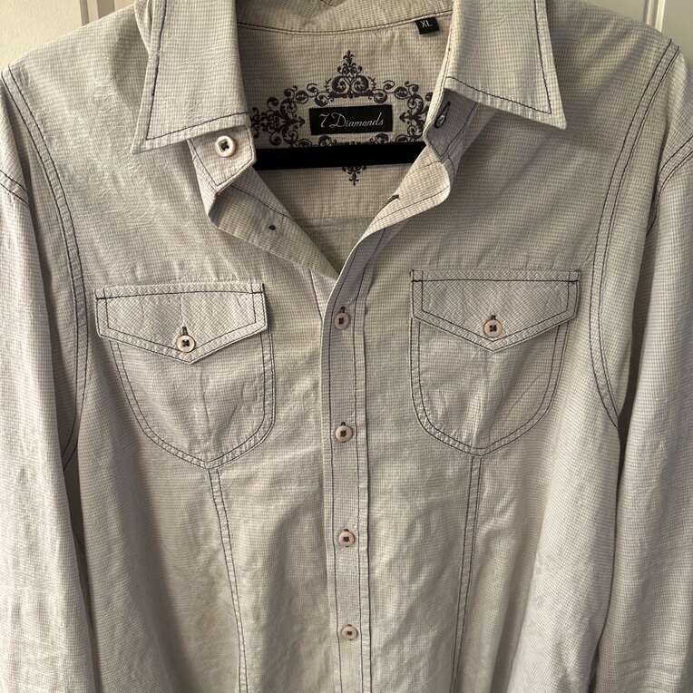 7 DIAMONDS  DRESS SHIRT SIZE XL
