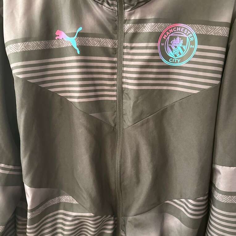 Authentic Manchester City Soccer Jacket Size Large