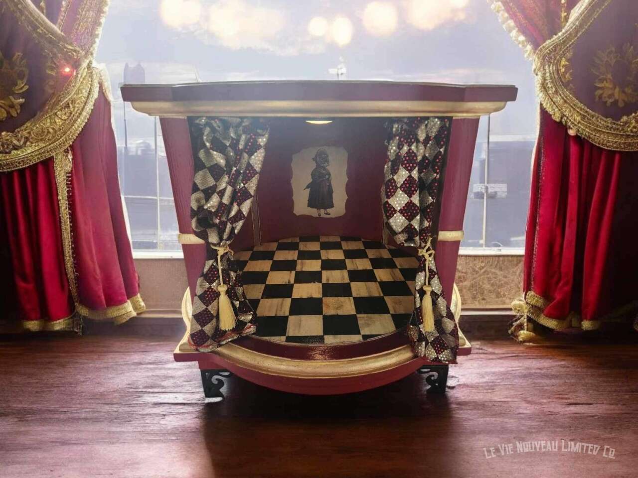 Can-Can Cat House Vintage 70s Solid Wood End Table