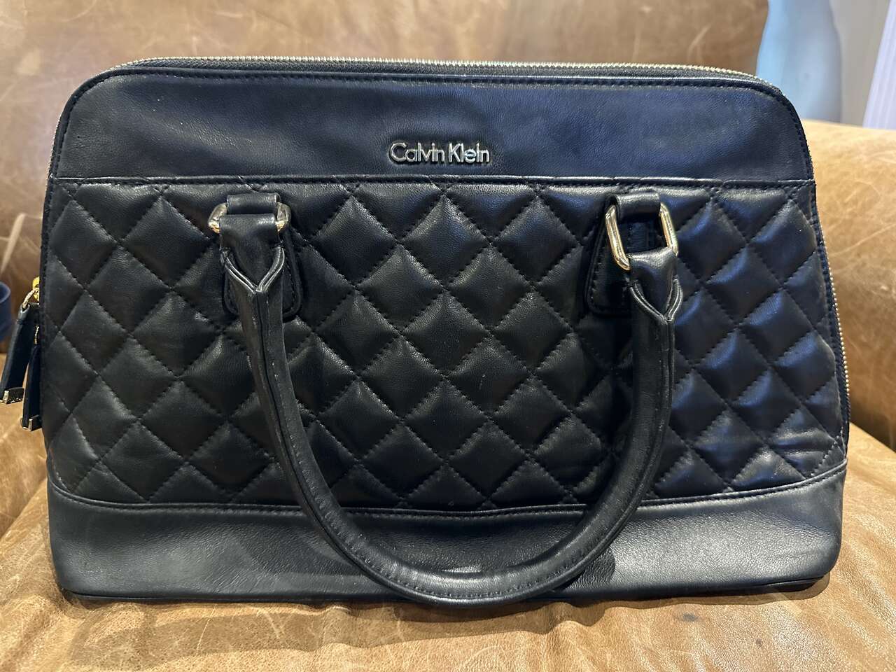 Black Calvin Klein leather purse