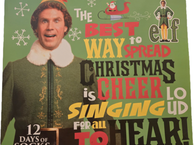 ELF 12 Days of Socks Christmas Stockings NWT