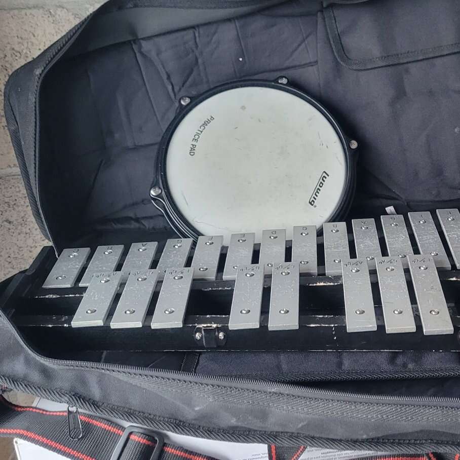 Ludwig Xylophone with stand, bag, and drum pad