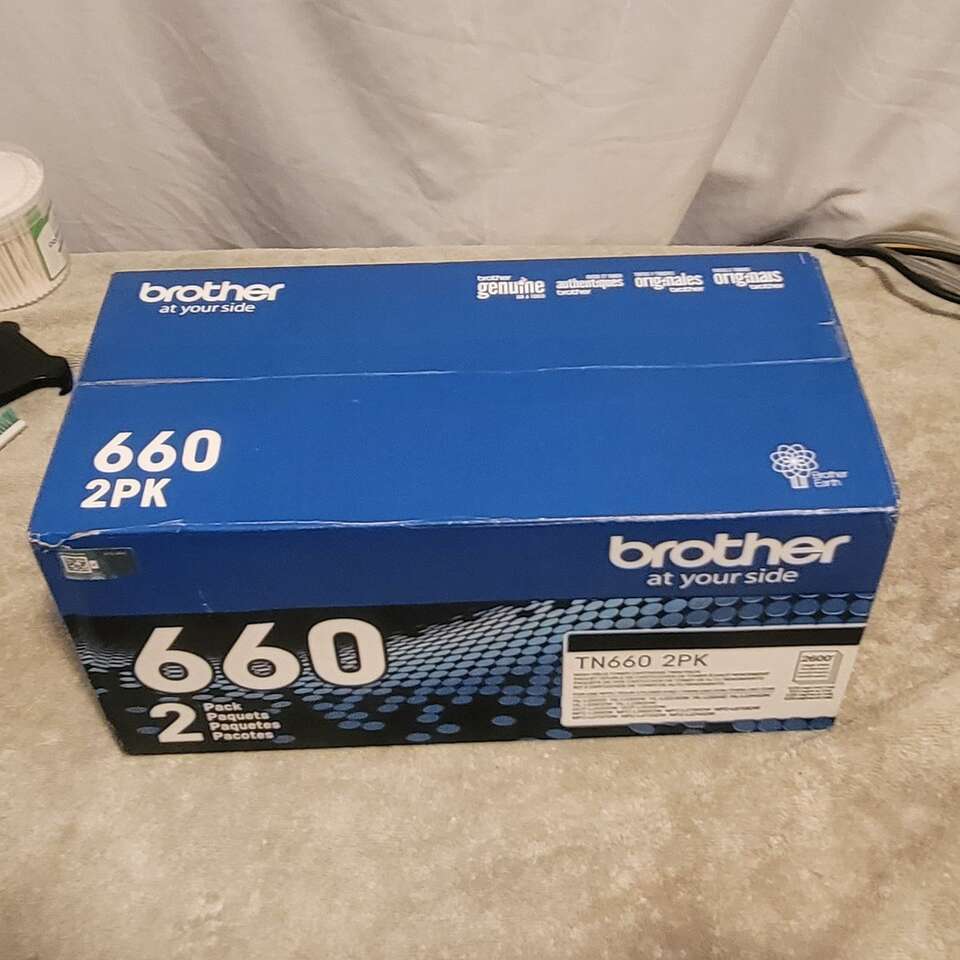 2 Brother TN660 Black Toner Cartridge, High Yield