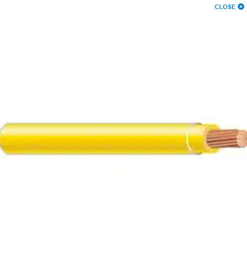 THHN/THWN-2 Cable, 14 AWG, 19 Strand, 600V, Annealed Copper, PVC Insulation, Nylon Jacket, Yellow 1000
