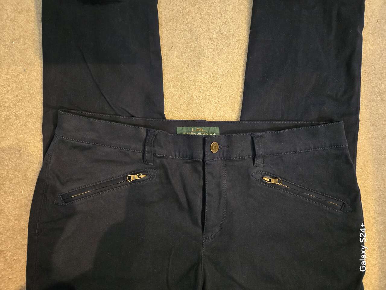 Ralph Lauren Jeans Women's Size 12 Blue Skinny Straight Leg Zipper Front Pockets