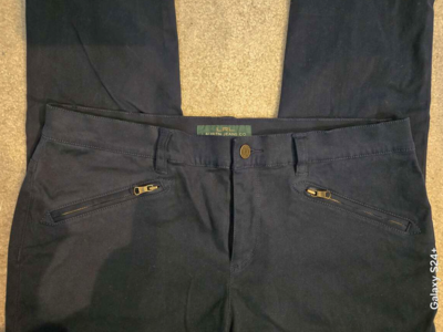 Ralph Lauren Jeans Women's Size 12 Blue Skinny Straight Leg Zipper Front Pockets