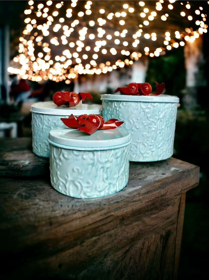 Metal Christmas Nostalgic Bell Containers