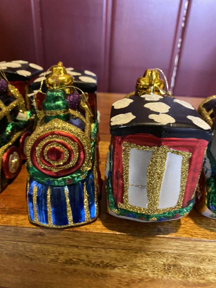 VTG Train Engines Ornaments Glass #6