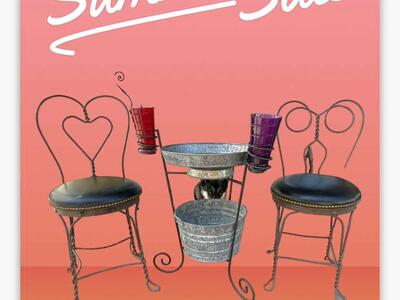 Bistro Unique Table With Galvanized Bucket & Tray