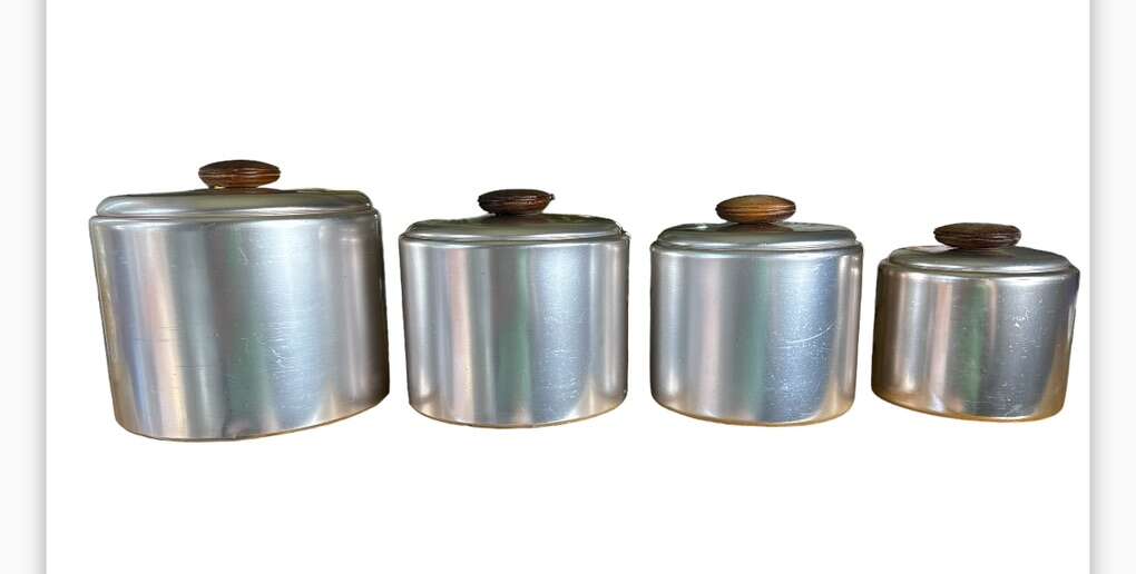 Vintage 1950 Copper aluminum canister Set
