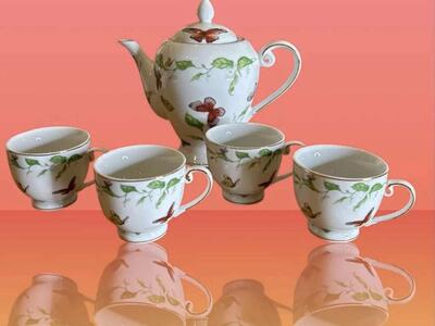 Vintage I. Godinger Butterfly Teapot MINT