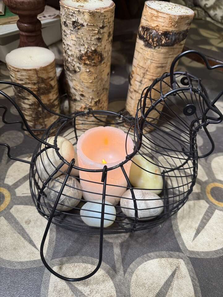 Wire Basket Chiclen Winged Handles