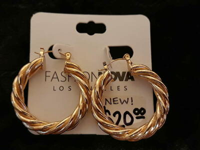 Gold Sparkly Fashion Nova Earrings-New $20