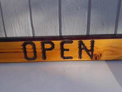Rustic 2 sided Open / Closed solid wood sign, handmade