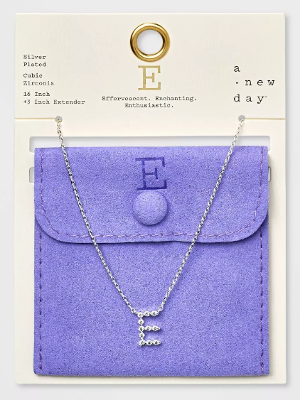 Initial Pendant Necklace, Letter E