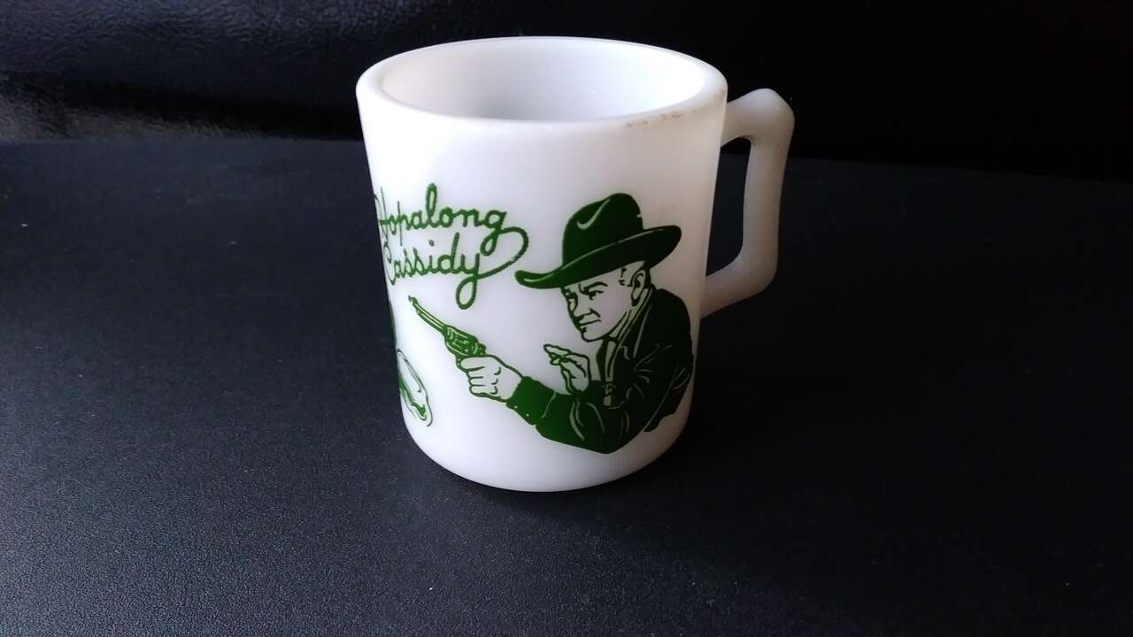 Hopalong Cassidy Heavy Milk Glass Mug