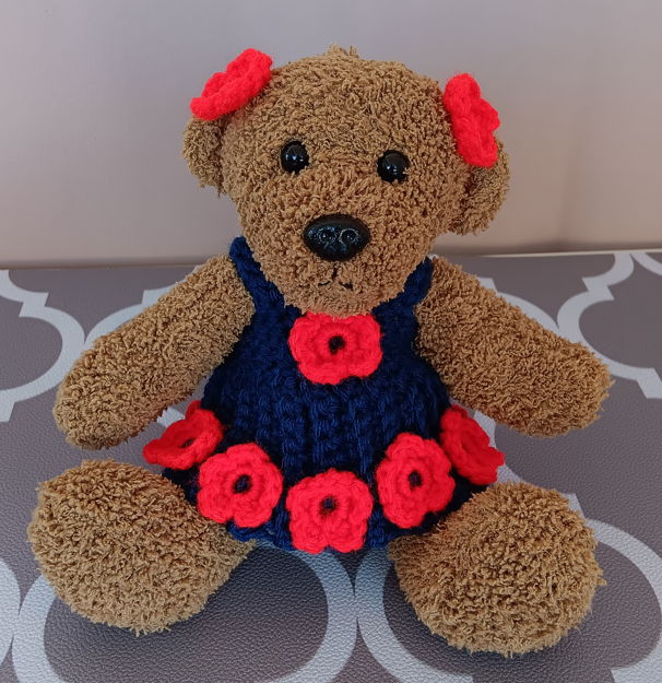Bear in Handmade Outfit- Poppy