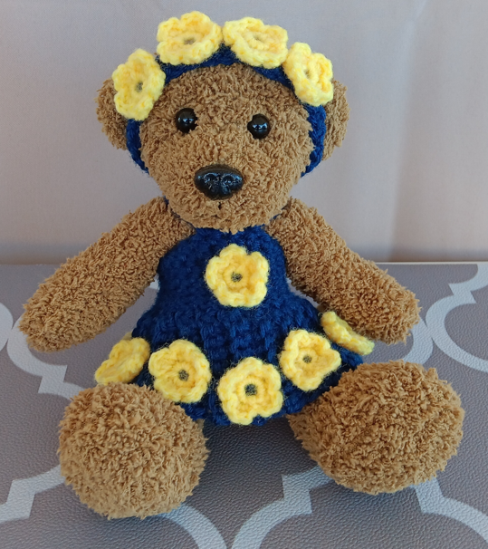 Bear in Handmade Outfit- Daisy