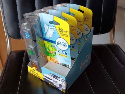 Four Packs of Febreze Car Vent Clip Variety Pack, 3 clips in each pack