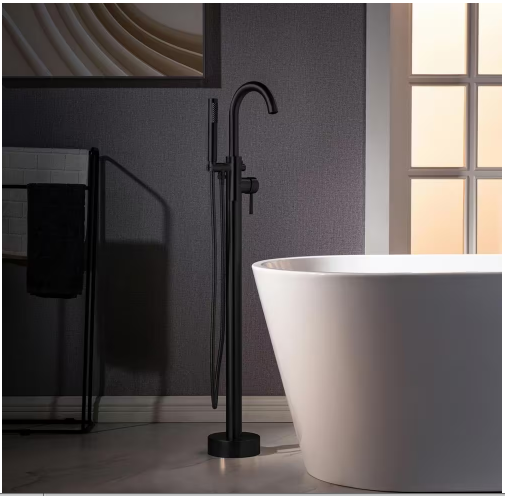 NEW-WOODBRIDGE Derby Single-Handle Freestanding Floor Mount Tub Filler Faucet