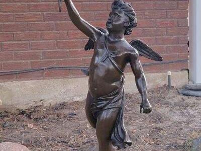 Two Italian Bronze Vintage Angels Statues